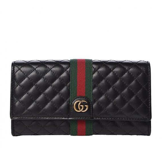 🎉HOST PICK 🎉Gucci Quilted Continental Wallet with Web in Black - Picture 1 of 4